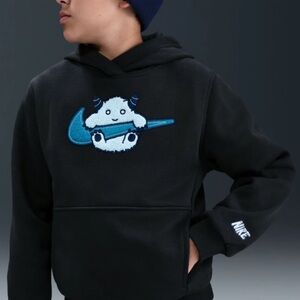 Nike Kids Black Hoodie with Blue Accents